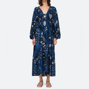 SEA New York Nyla Silk MIDI Dress Printed